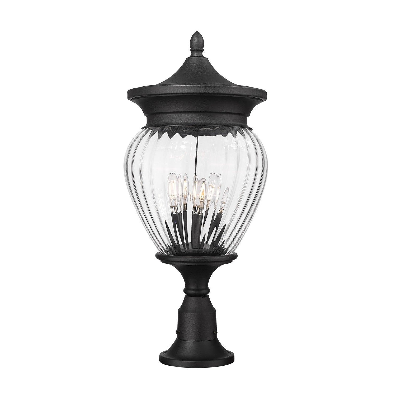 Z-Lite - 5016PHBR-553PM-BK - Four Light Outdoor Pier Mounted Fixture - Davina - Black