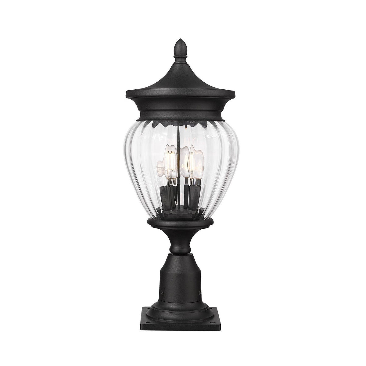 Z-Lite - 5016PHMR-533PM-BK - Three Light Outdoor Pier Mounted Fixture - Davina - Black