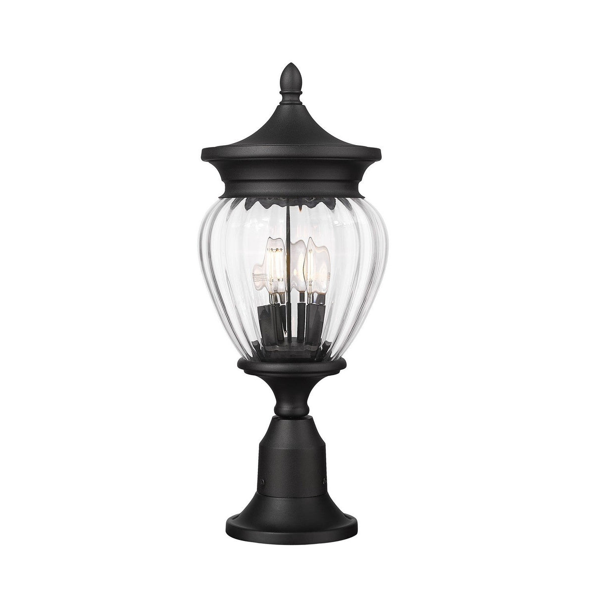 Z-Lite - 5016PHMR-553PM-BK - Three Light Outdoor Pier Mounted Fixture - Davina - Black