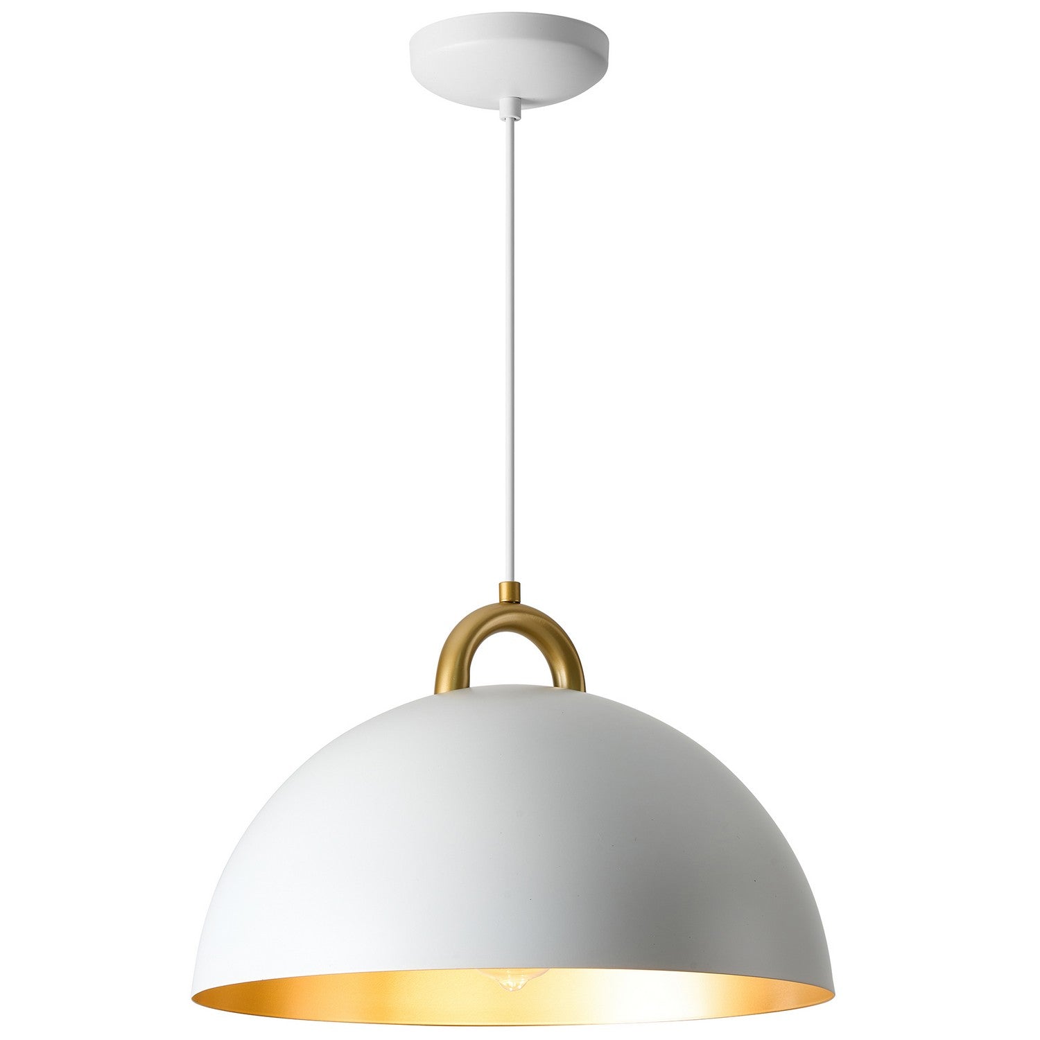 Artcraft - AC12000BR - One Light Pendant - Pantheon - Gold, White