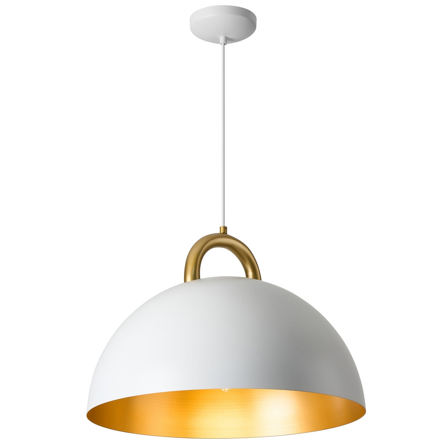 Artcraft - AC12001BR - One Light Pendant - Pantheon - Gold, White
