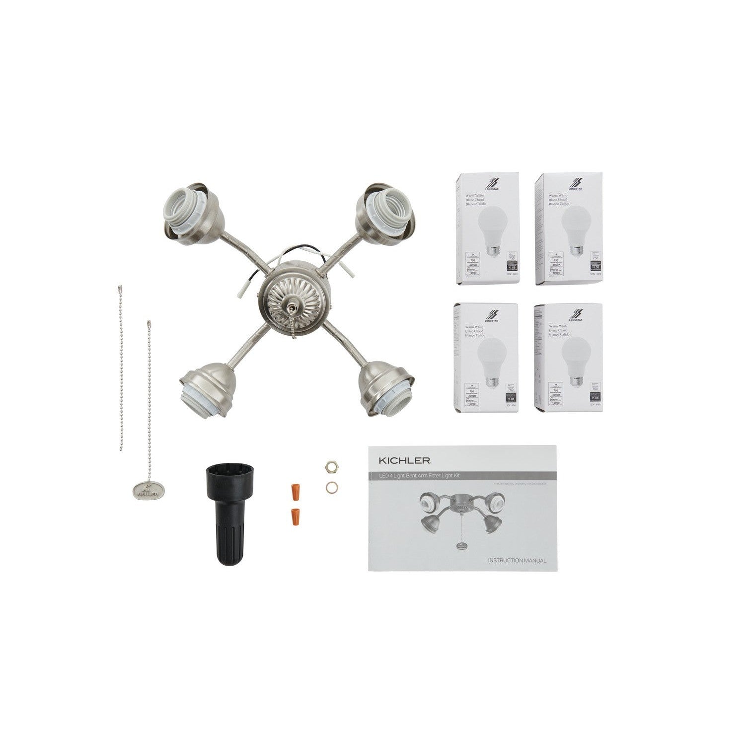 Kichler - 350015BSS - LED Fan Fitter - Accessory - Brushed Stainless Steel