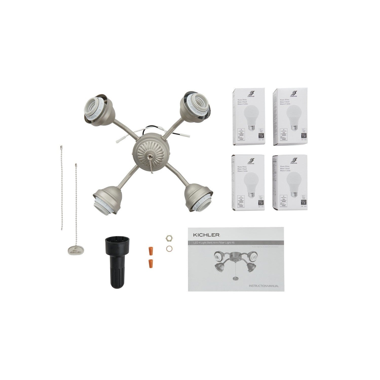 Kichler - 350015NI - LED Fan Fitter - Accessory - Brushed Nickel