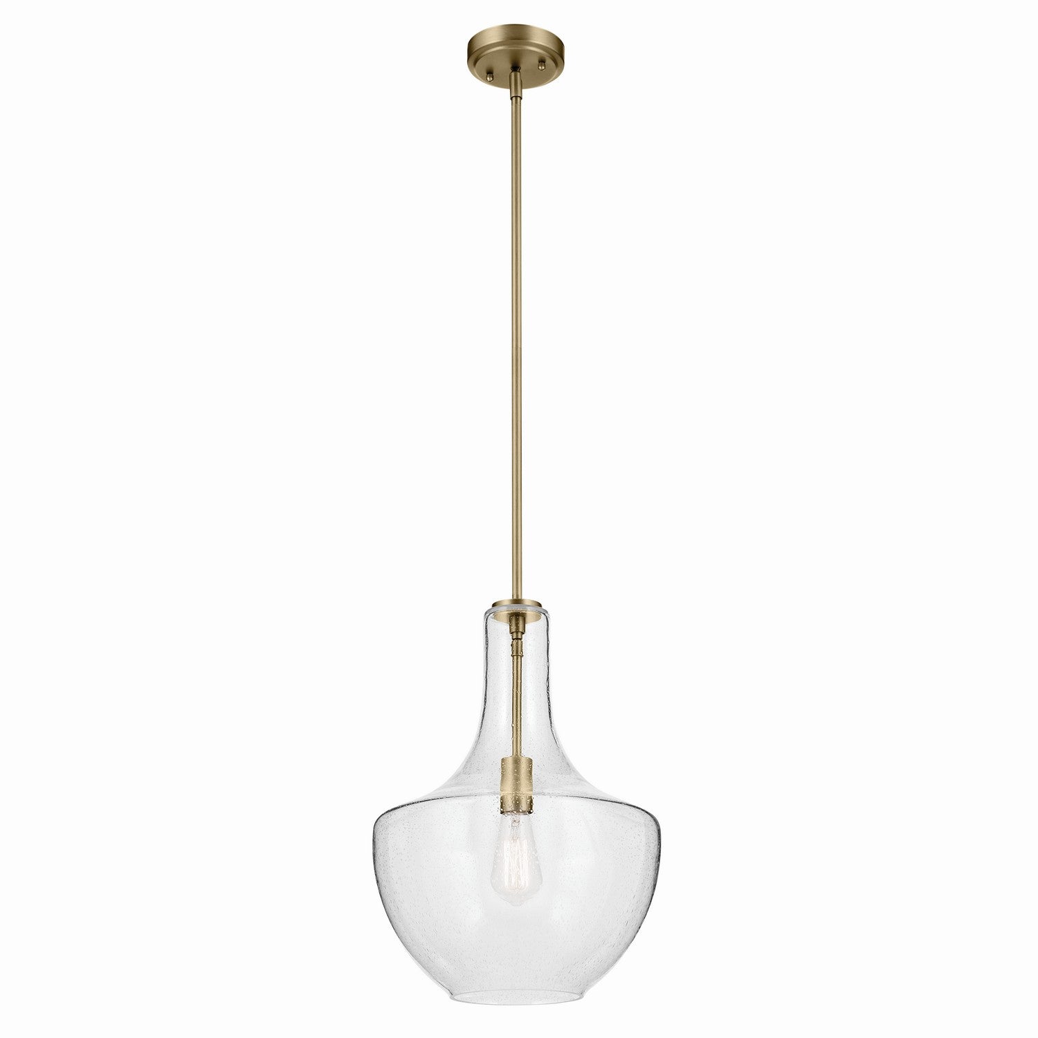 Kichler - 42046NBRCS - One Light Pendant - Everly - Natural Brass