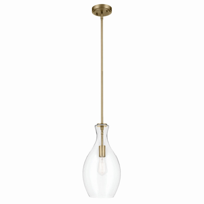 Kichler - 42047NBRCS - One Light Pendant - Everly - Natural Brass