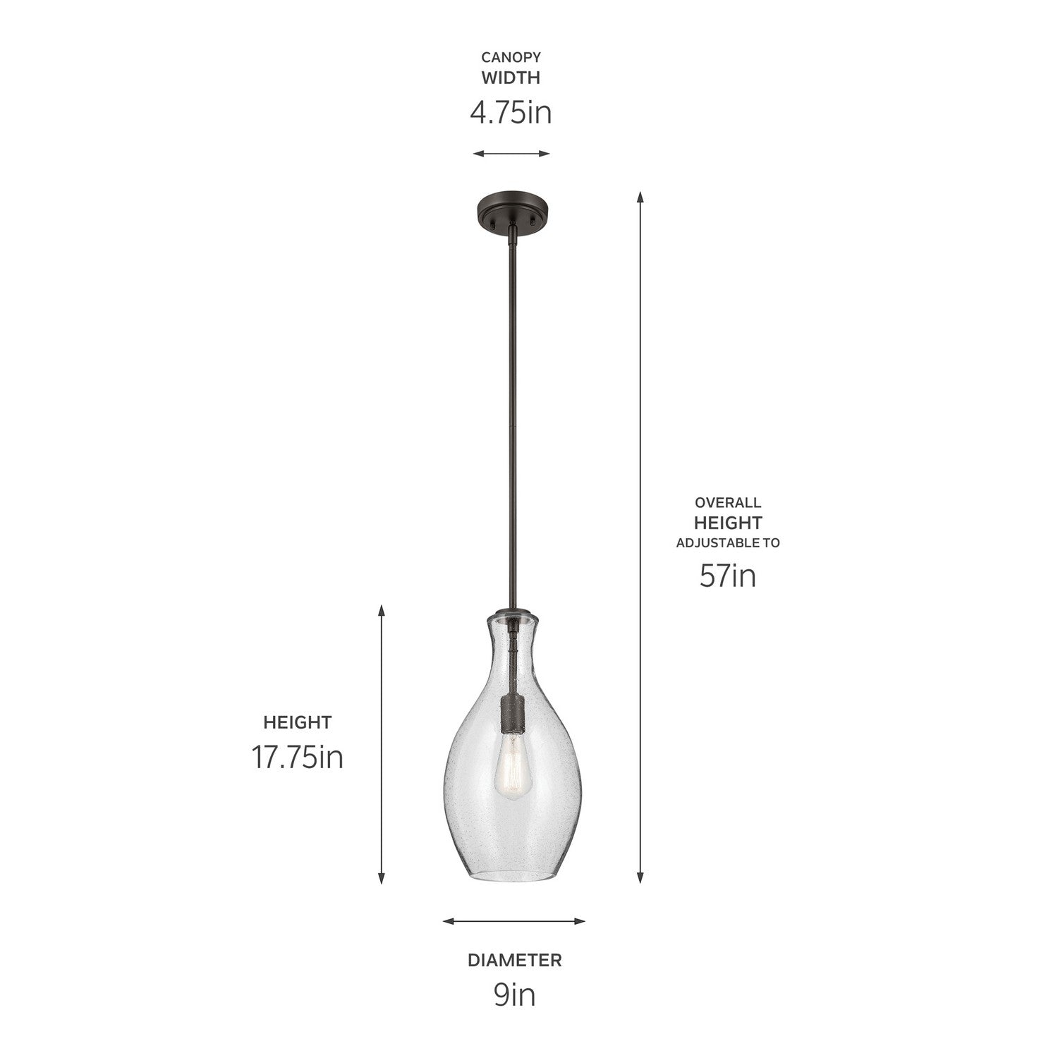 Kichler - 42047OZCS - One Light Pendant - Everly - Olde Bronze