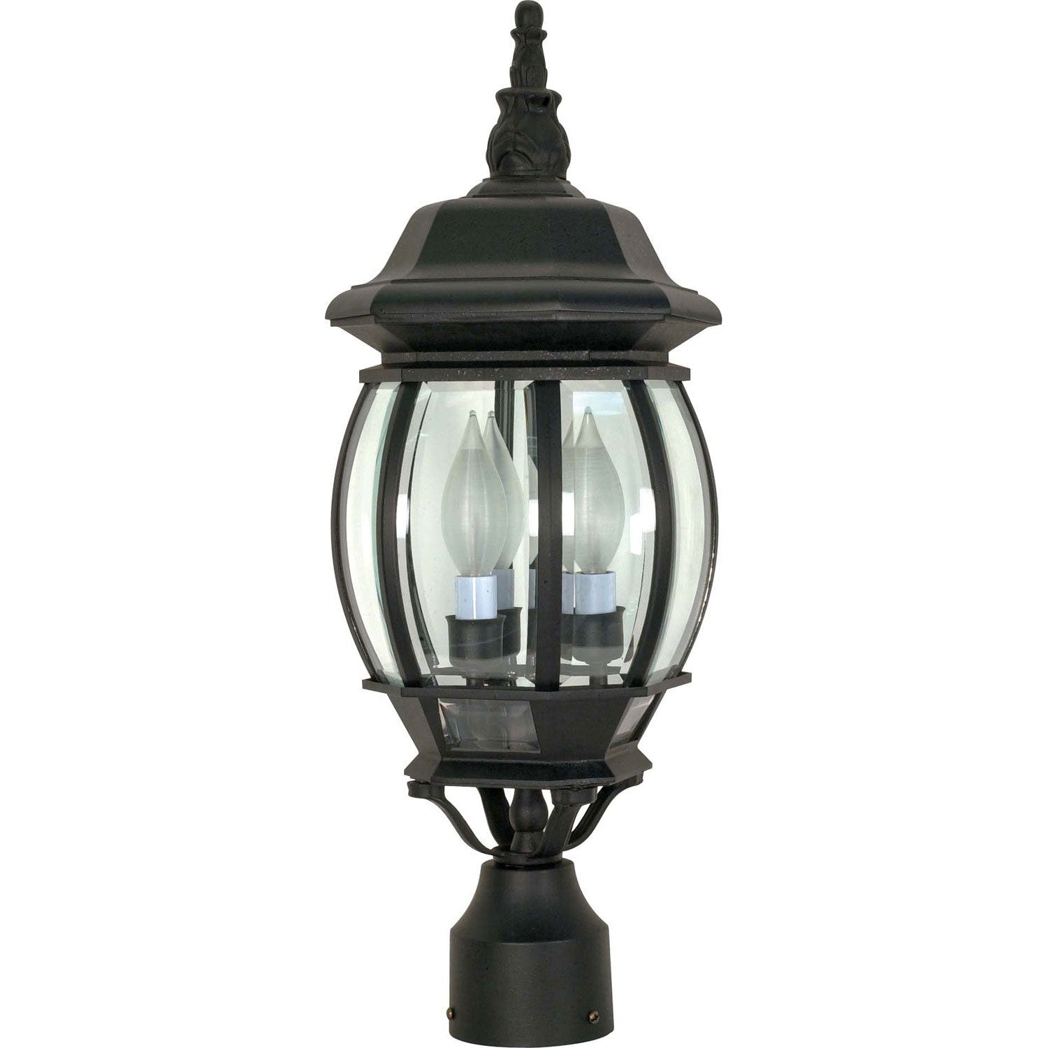 Nuvo Lighting - 60-899 - Three Light Post Lantern - Central Park - Textured Black