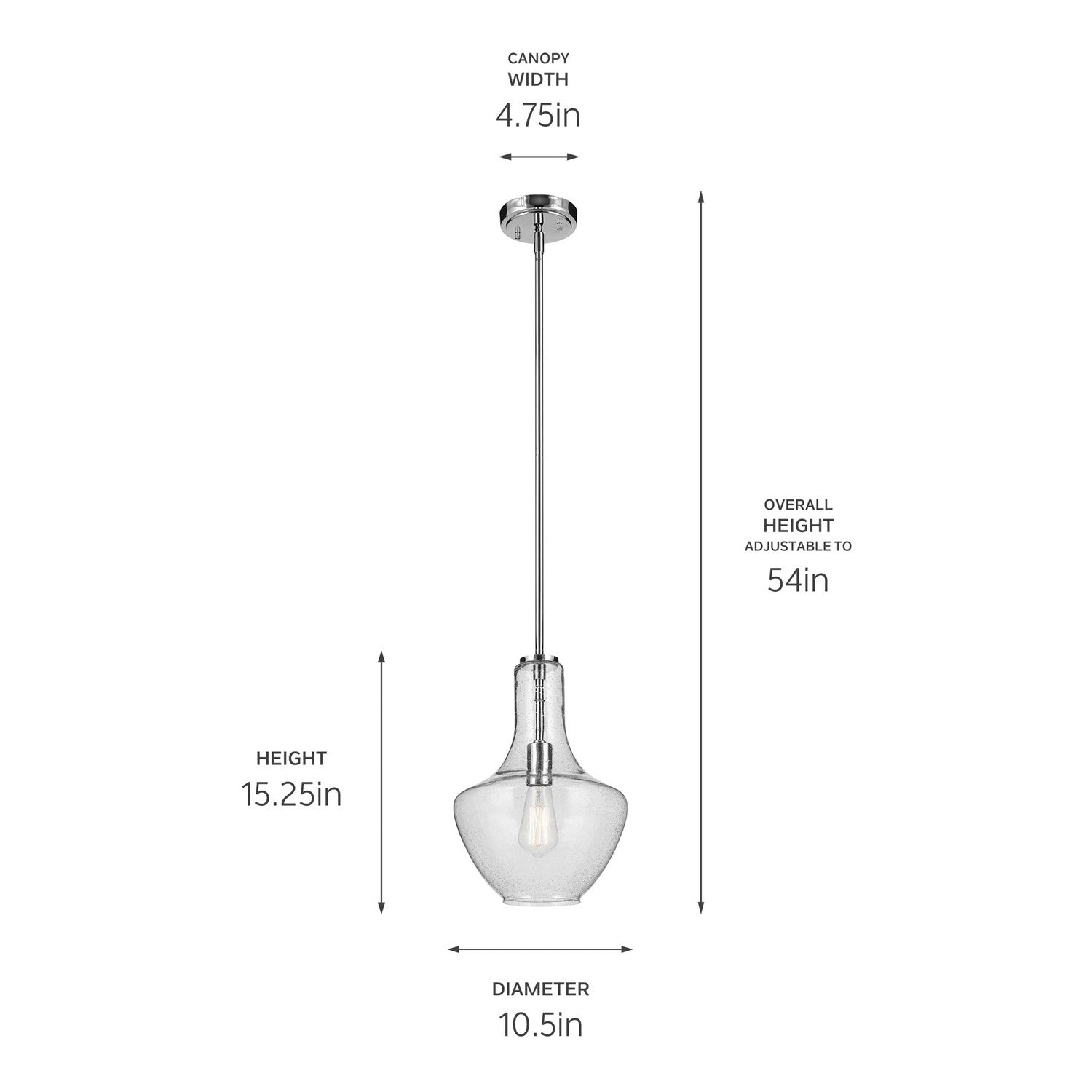 Kichler - 42141CHCS - One Light Pendant - Everly - Chrome