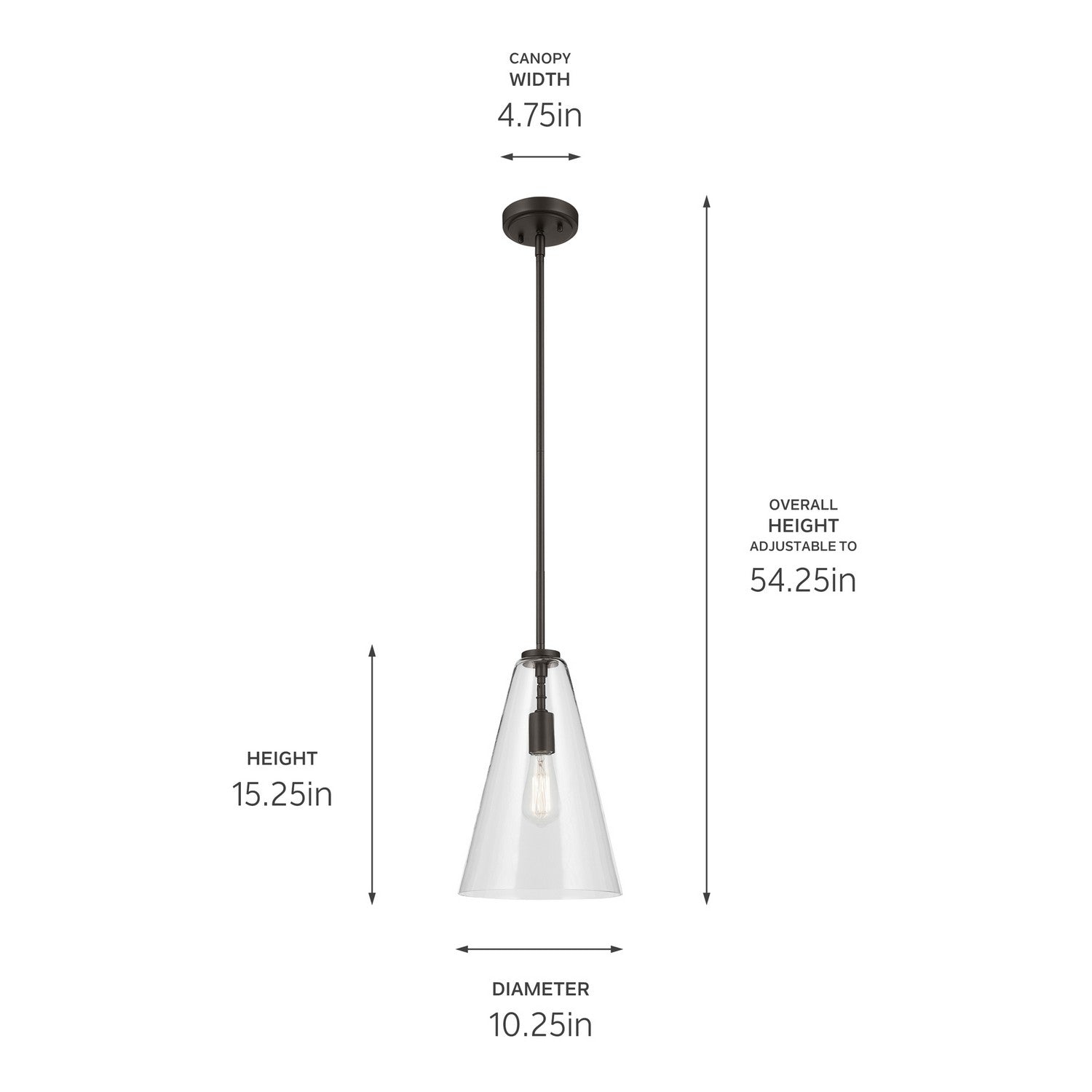 Kichler - 42199OZ - One Light Pendant - Everly - Olde Bronze