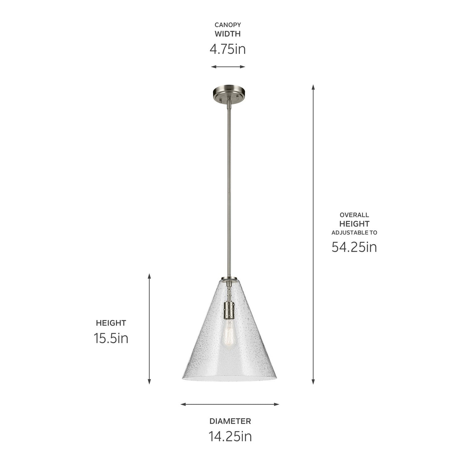 Kichler - 42200NICS - One Light Pendant - Everly - Brushed Nickel