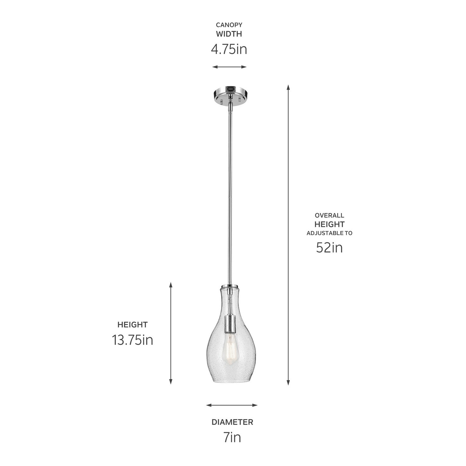 Kichler - 42456CHCS - One Light Pendant - Everly - Chrome