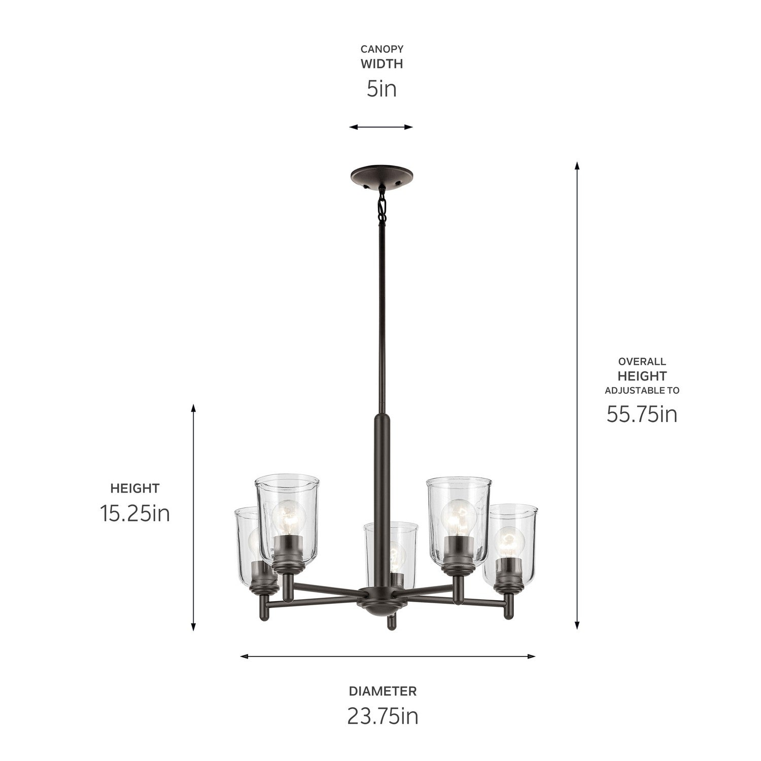 Kichler - 43671OZCLR - Five Light Chandelier - Shailene - Olde Bronze