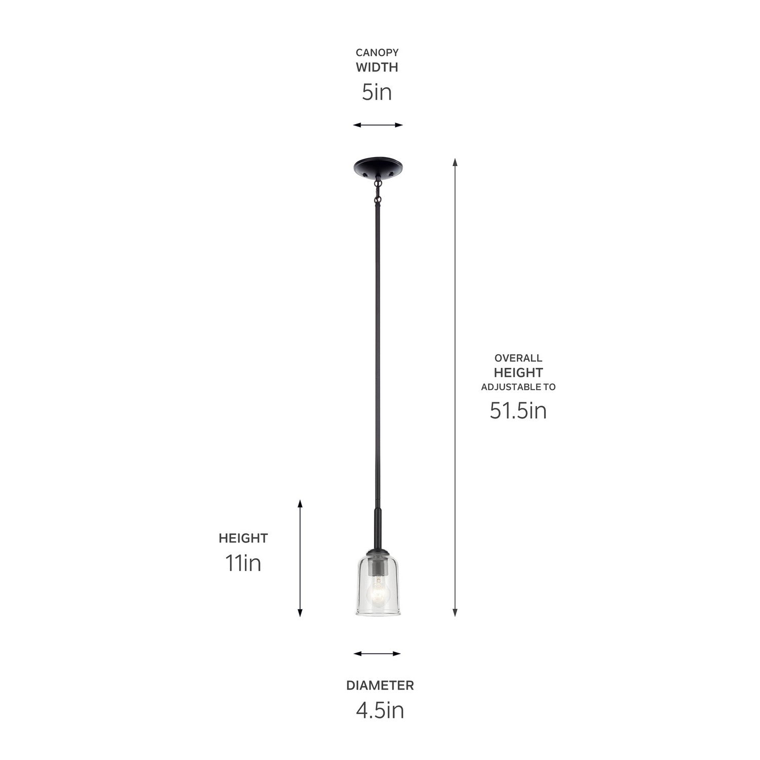 Kichler - 43674BKCLR - One Light Mini Pendant - Shailene - Black