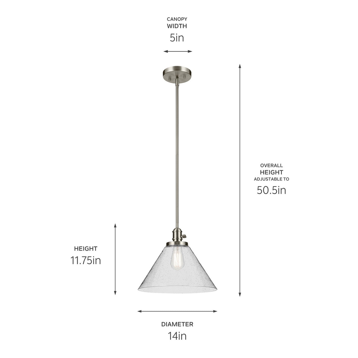 Kichler - 43905NI - One Light Pendant - Avery - Brushed Nickel