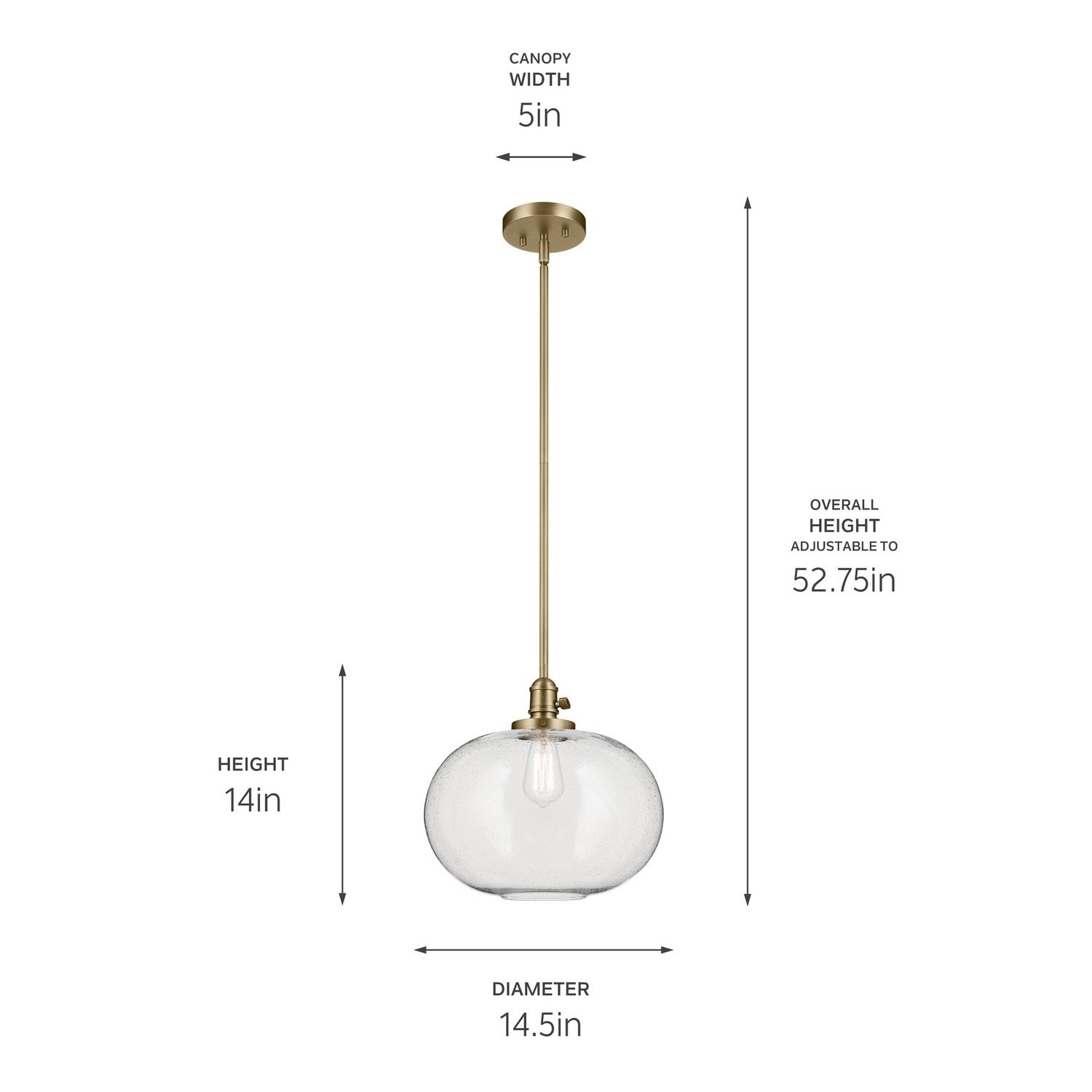 Kichler - 43911NBR - One Light Pendant - Avery - Natural Brass