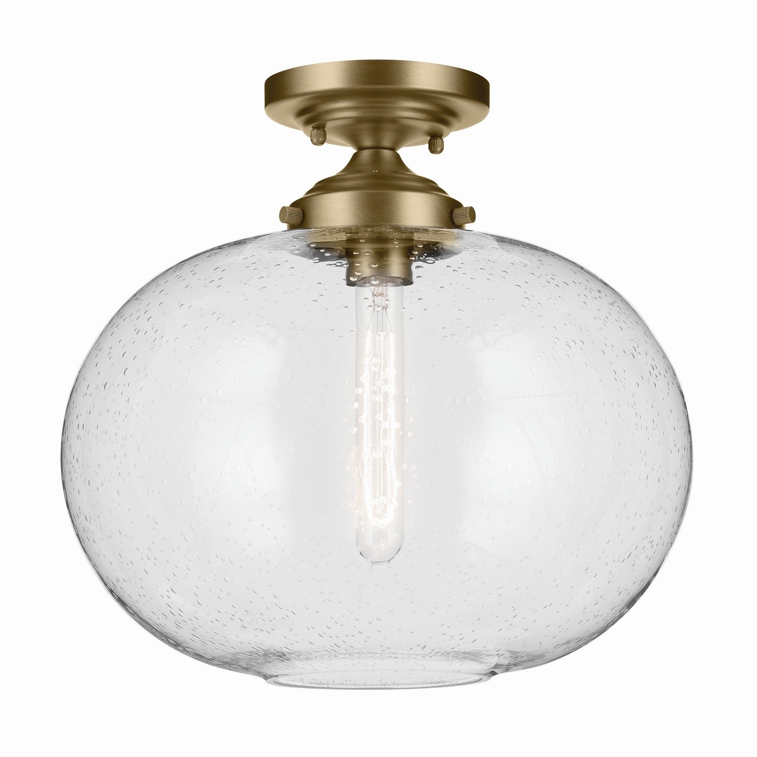 Kichler - 43913NBR - One Light Semi Flush Mount - Avery - Natural Brass