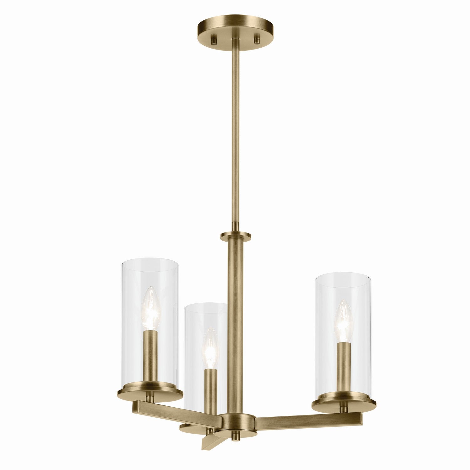 Kichler - 43997NBR - Three Light Chandelier - Crosby - Natural Brass