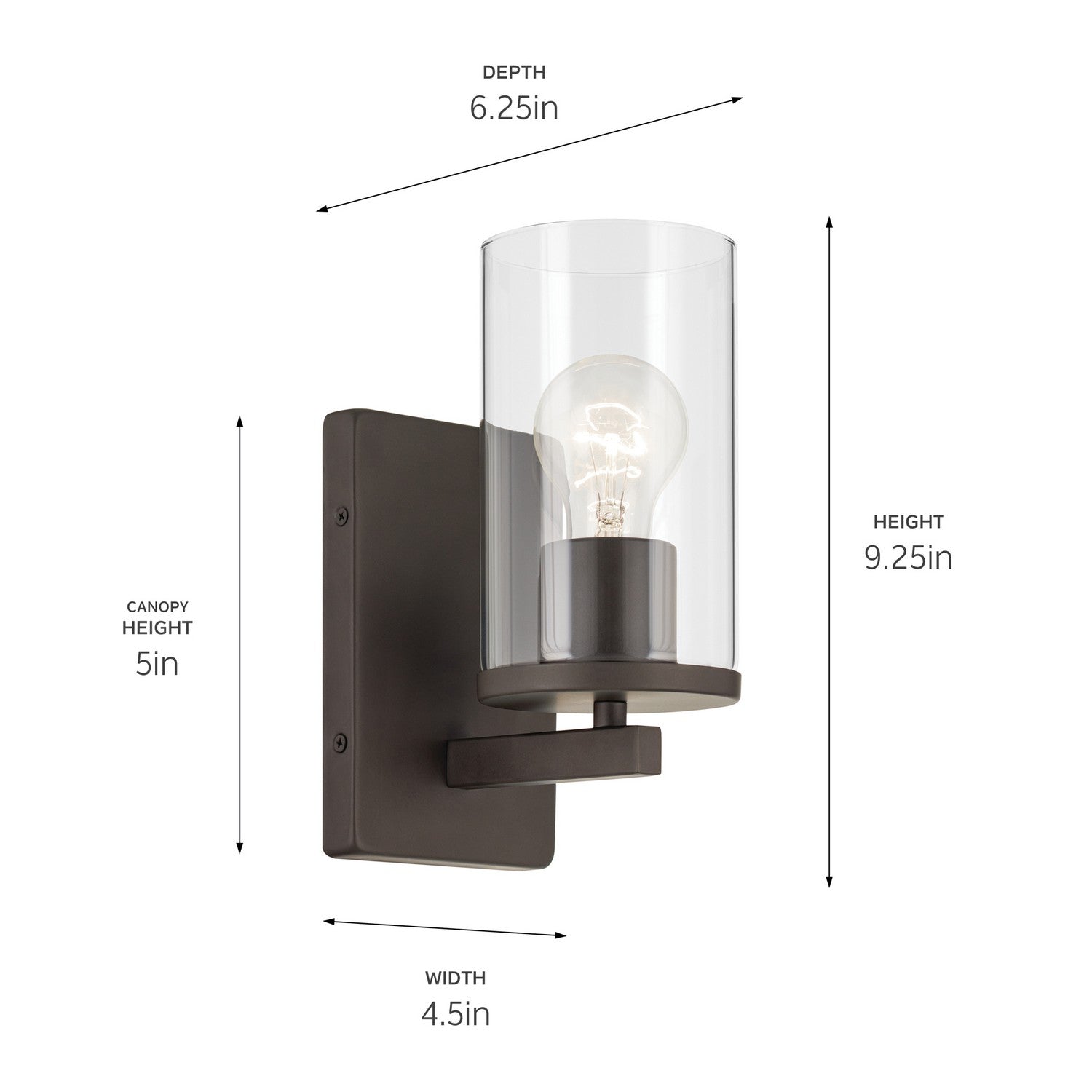 Kichler - 45495OZCLR - One Light Wall Sconce - Crosby - Olde Bronze