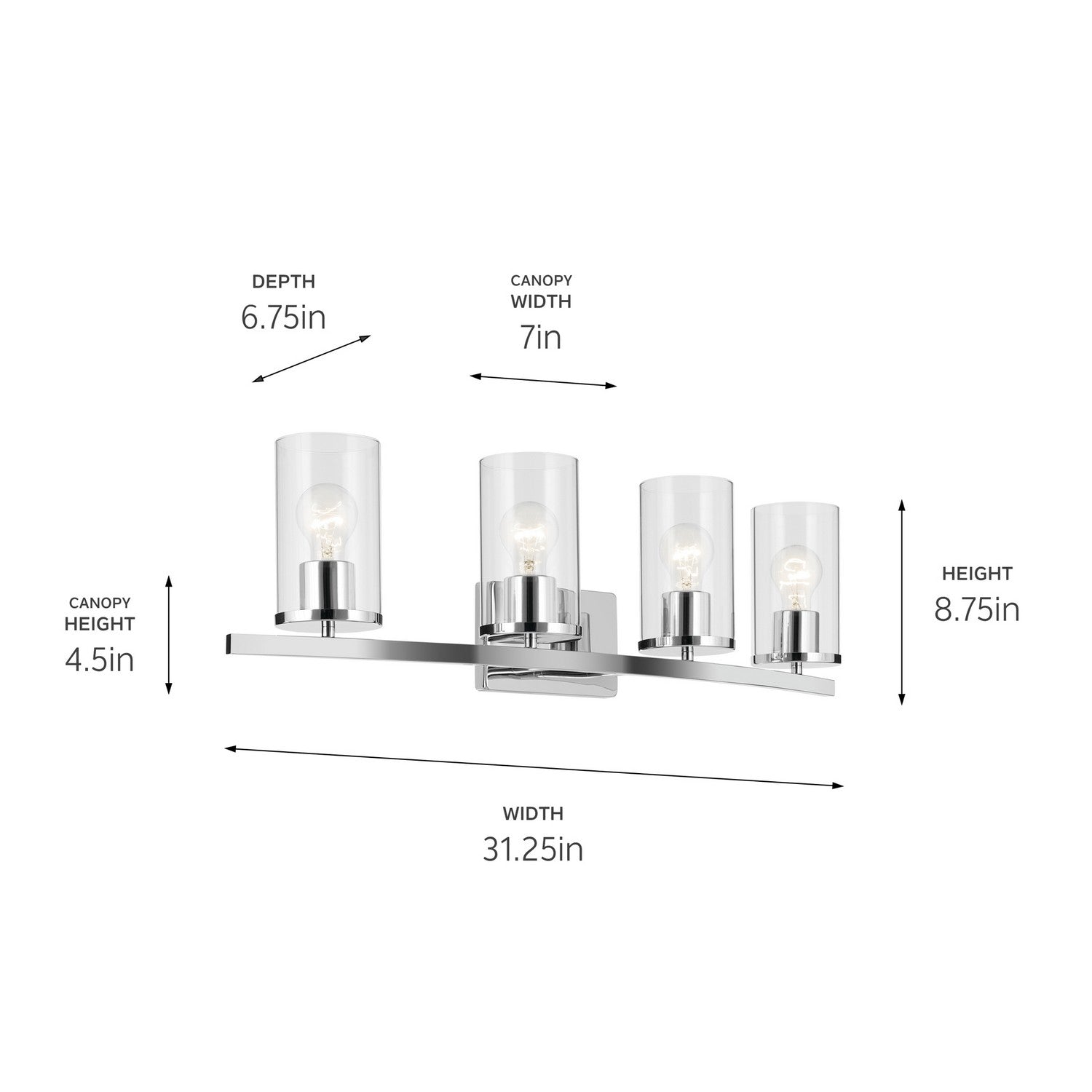 Kichler - 45498CHCLR - Four Light Bath - Crosby - Chrome