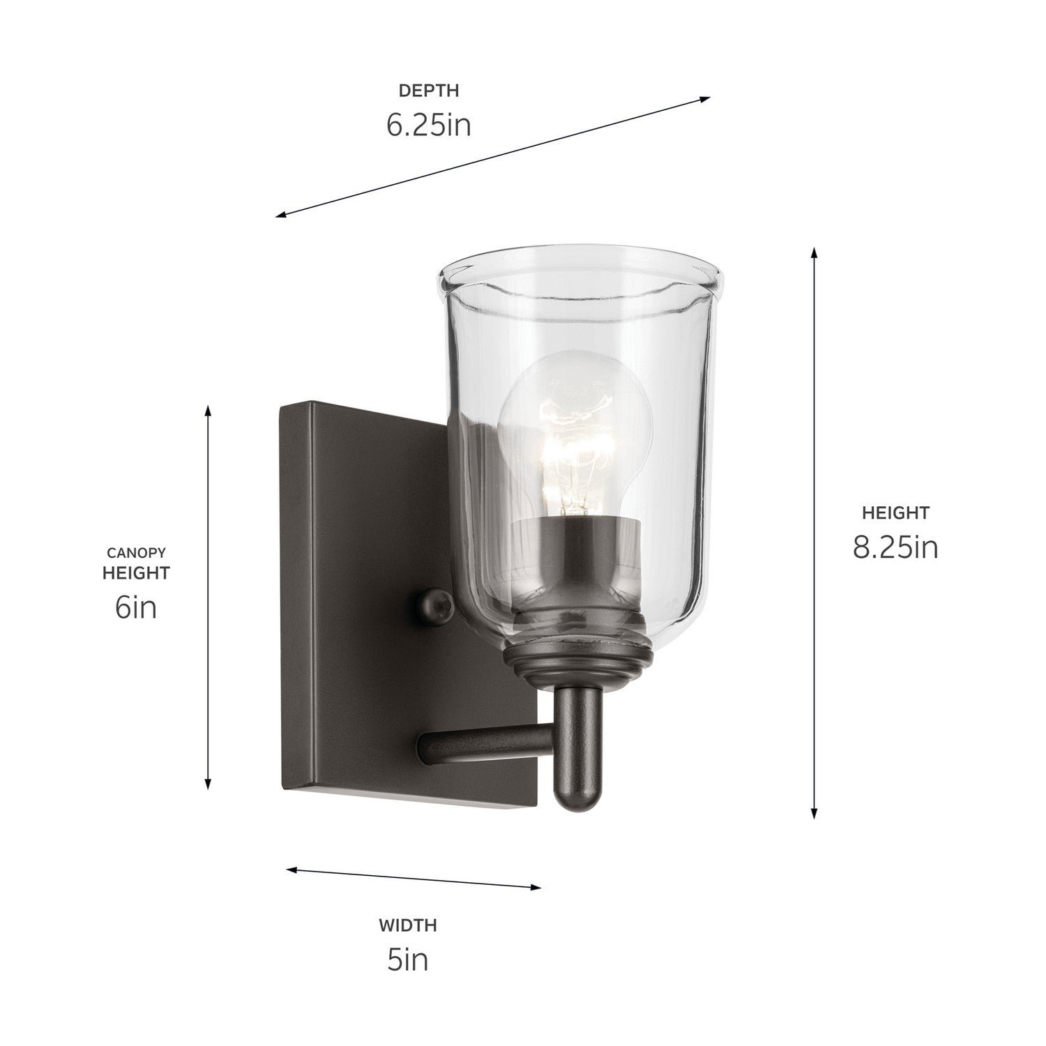 Kichler - 45572OZCLR - One Light Wall Sconce - Shailene - Olde Bronze