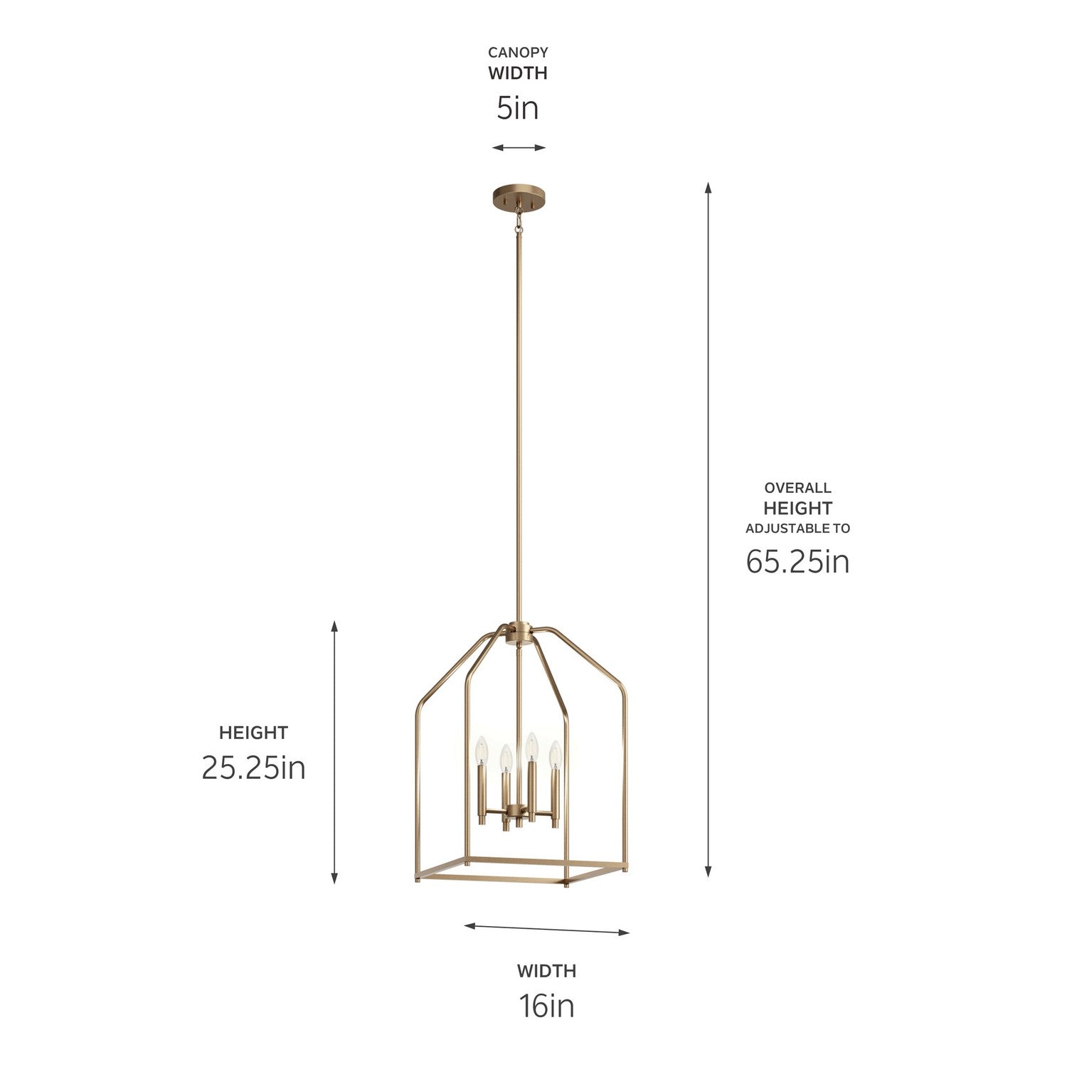 Kichler - 52722CPZ - Four Light Foyer Pendant - Madden - Champagne Bronze