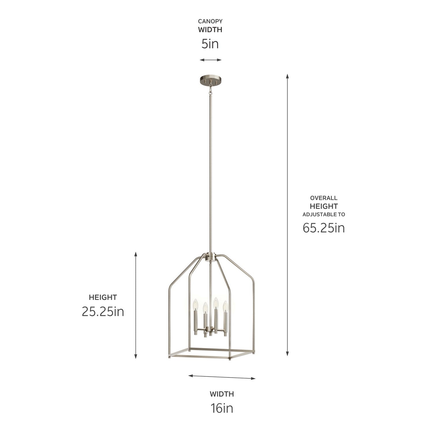 Kichler - 52722NI - Four Light Foyer Pendant - Madden - Brushed Nickel