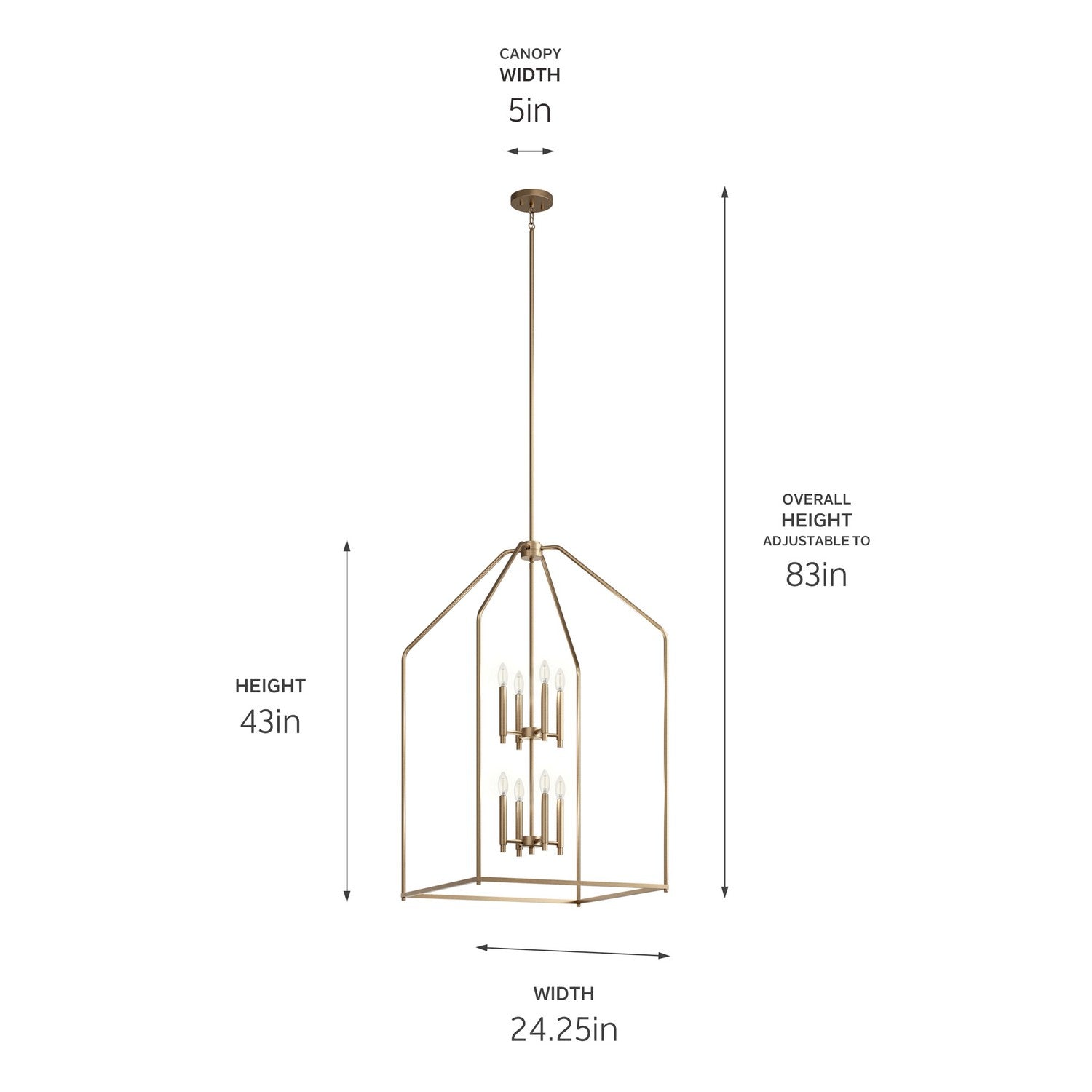 Kichler - 52724CPZ - Eight Light Foyer Pendant - Madden - Champagne Bronze