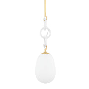 Mitzi - H690701-AGB/TWH - One Light Pendant - Marina - Aged Brass/Textured White