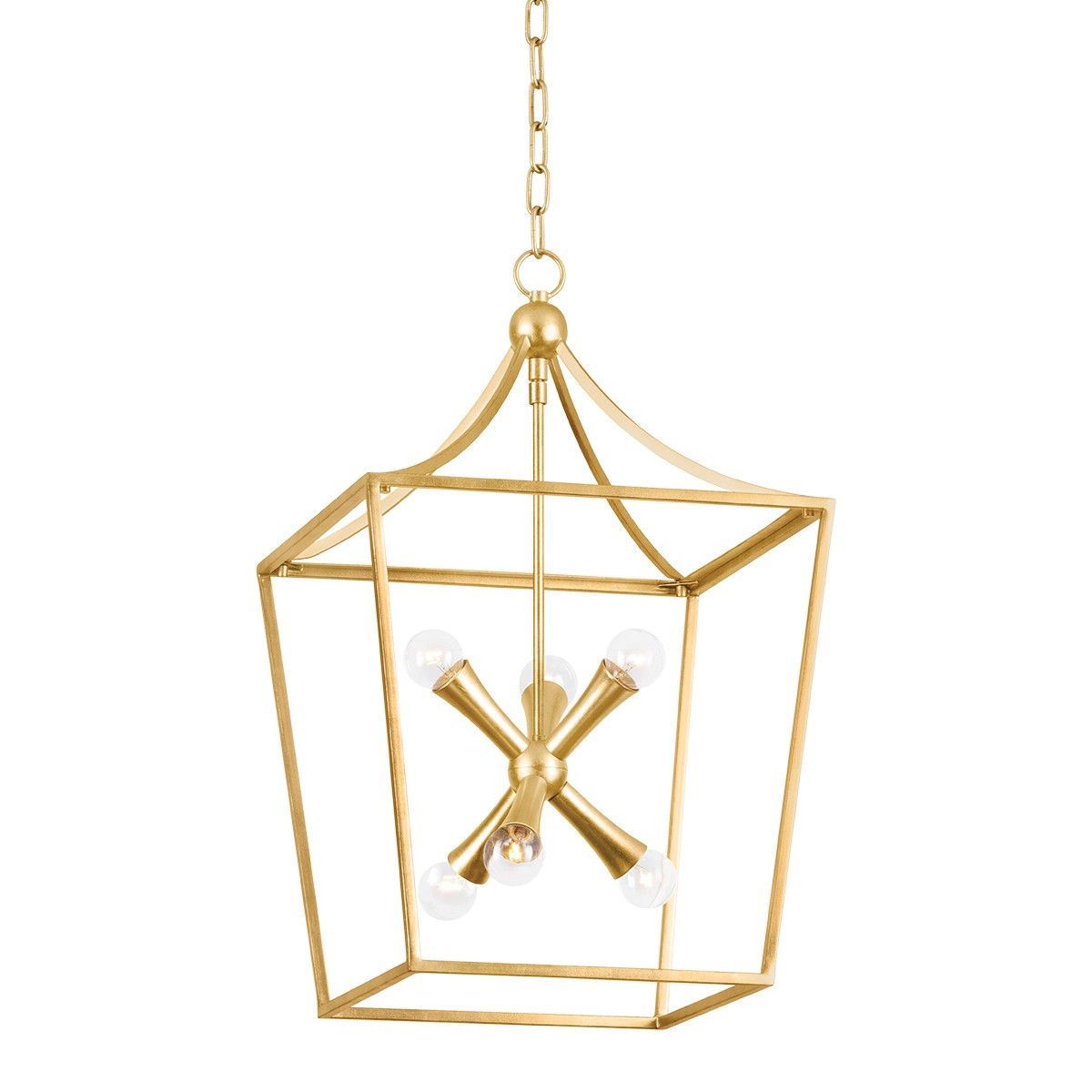 Mitzi - H807706L-VGL - Six Light Lantern - Kendall - Vintage Gold Leaf