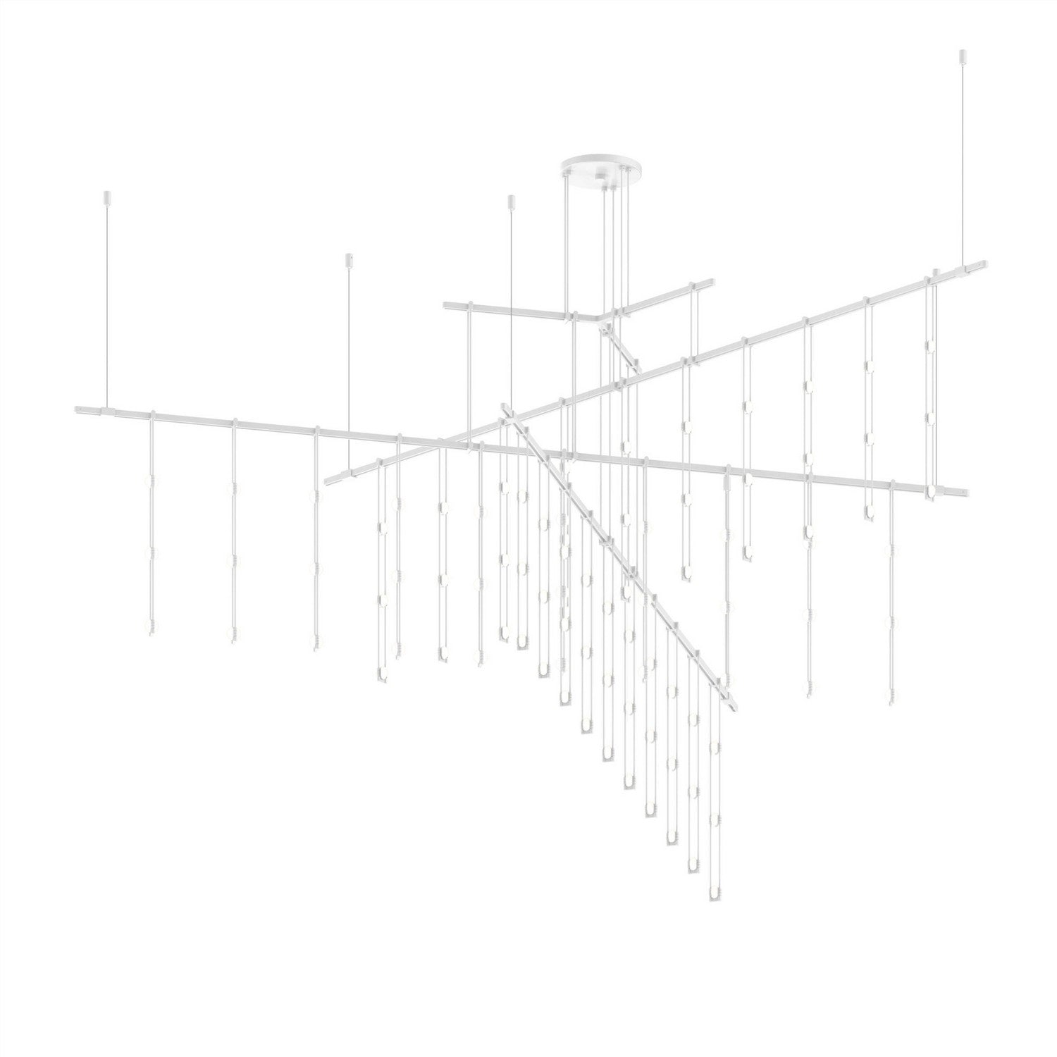 Sonneman - SLS4240-W - Tri-Bar w/ Crystal Ladder Light Luminaires - Suspenders - Satin White