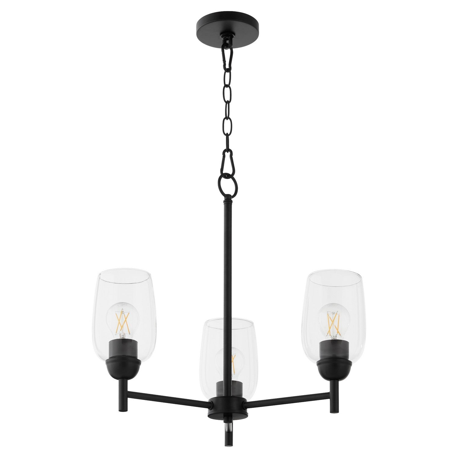 Quorum - 6112-3-59 - Three Light Chandelier - Wallinger - Matte Black