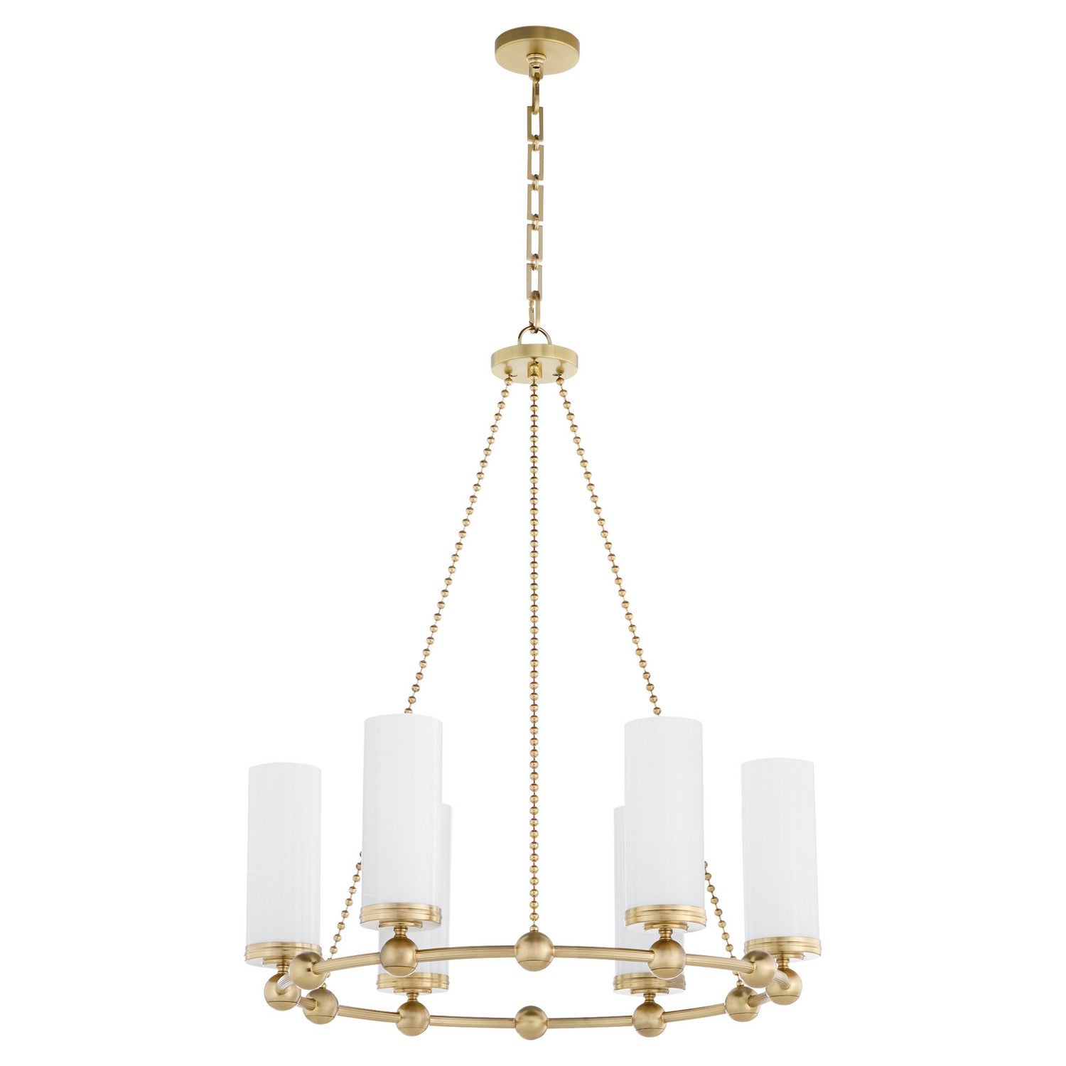 Quorum - 667-6-80 - Six Light Chandelier - Lee Boulevard - Aged Brass