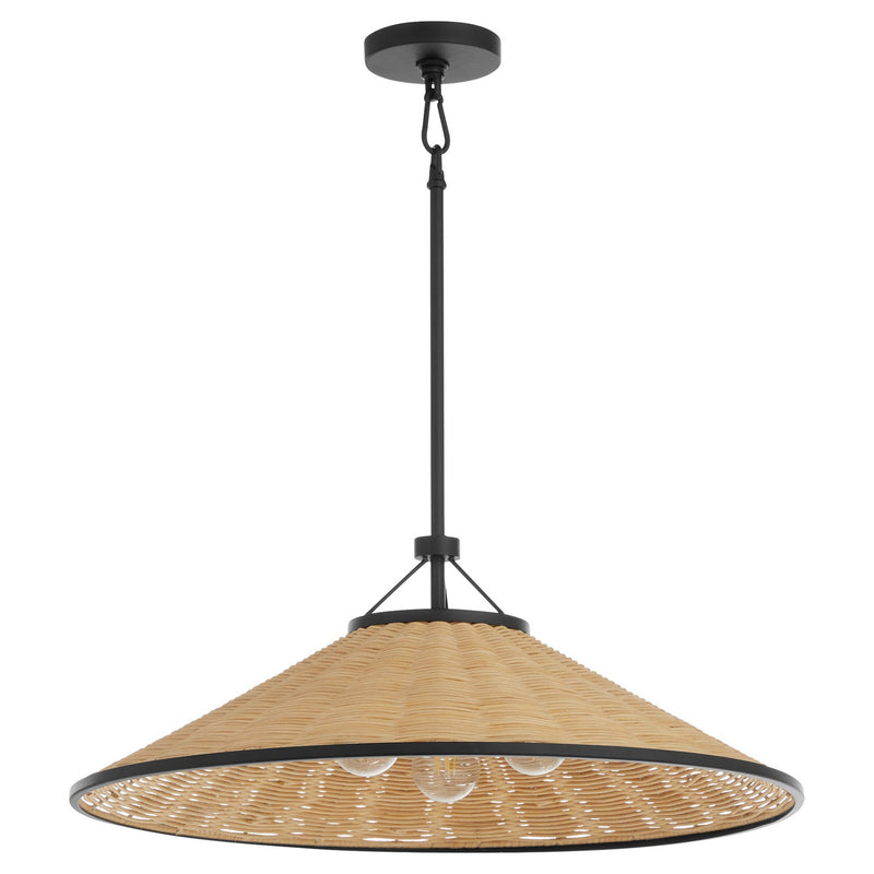 Quorum - 830-3-59 - Three Light Pendant - Cona - Matte Black