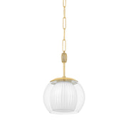 Hudson Valley - 7310-AGB - One Light Pendant - Clementon - Aged Brass