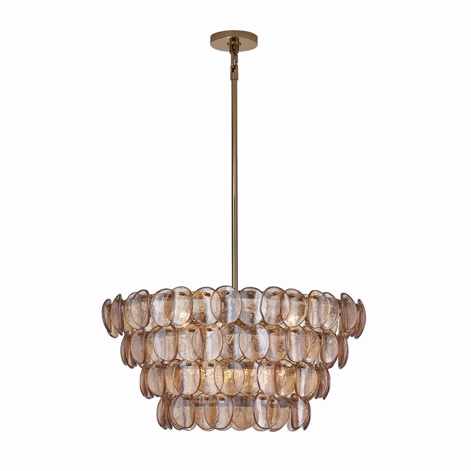 Kalco - 524655PWB - Eight Light Pendant - Uroko - Polished Winter Brass