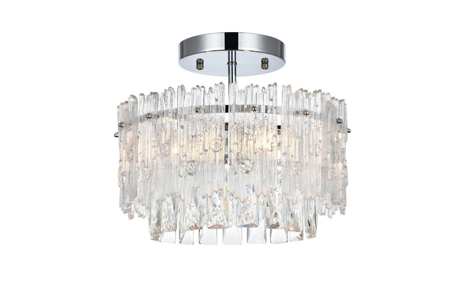 Elegant Lighting - 1780F12C - Three Light Flush Mount - Emilia - Chrome