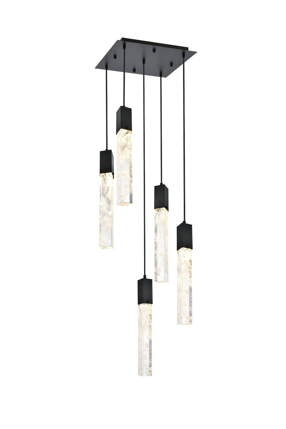 Elegant Lighting - 2088D16BK - Five Light Pendant - Aurora - Black
