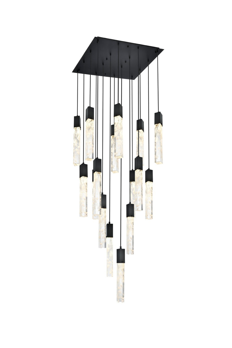 Elegant Lighting - 2088G30BK - 16 Light Pendant - Aurora - Black and Clear