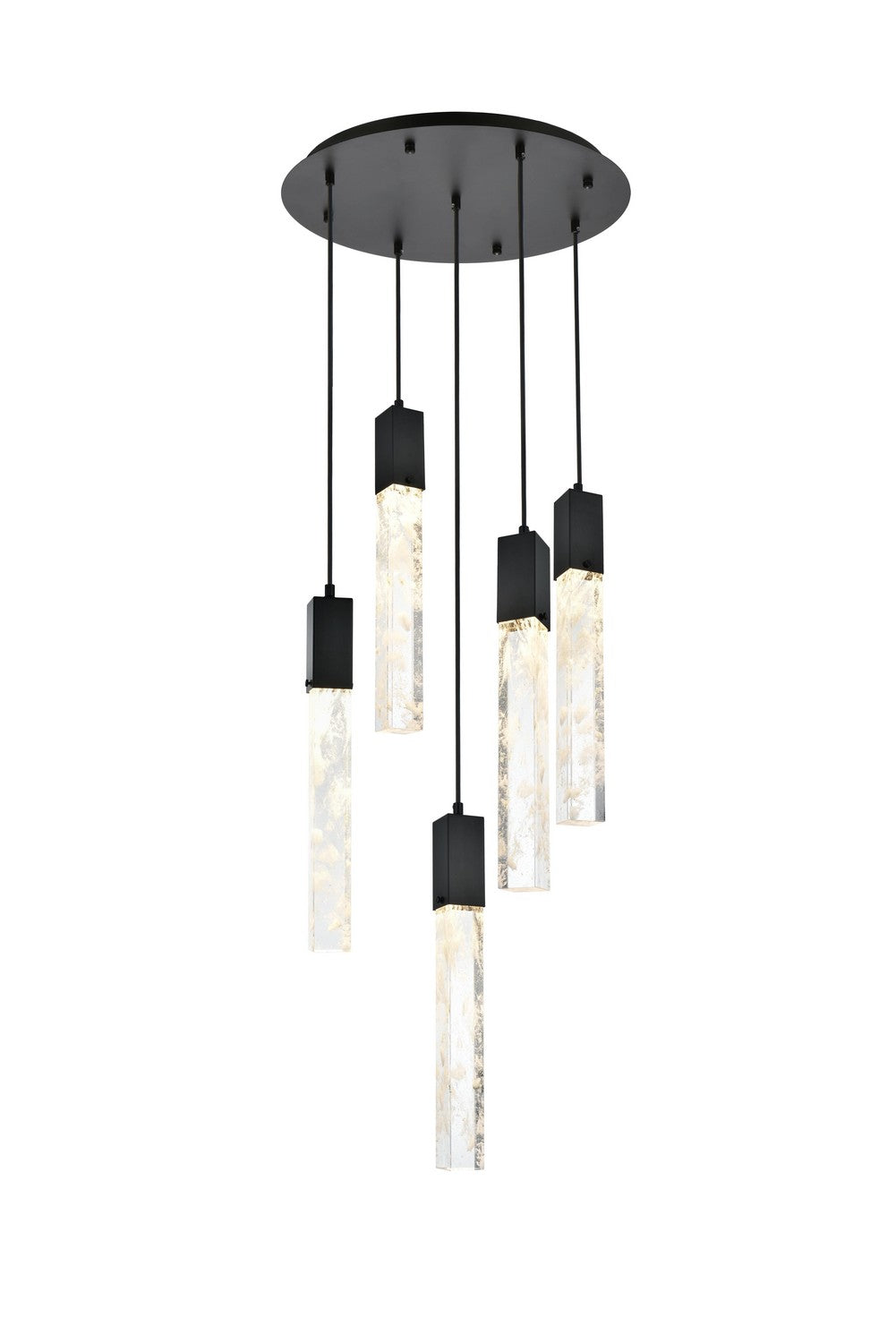 Elegant Lighting - 2089D20BK - Five Light Chandelier - Aurora - Black