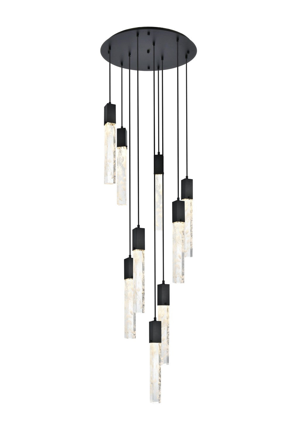 Elegant Lighting - 2089D24BK - Nine Light Chandelier - Aurora - Black
