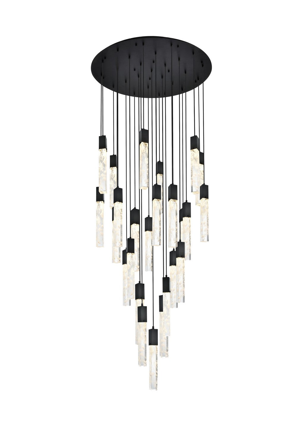 Elegant Lighting - 2089G42BK - 25 Light Chandelier - Aurora - Black