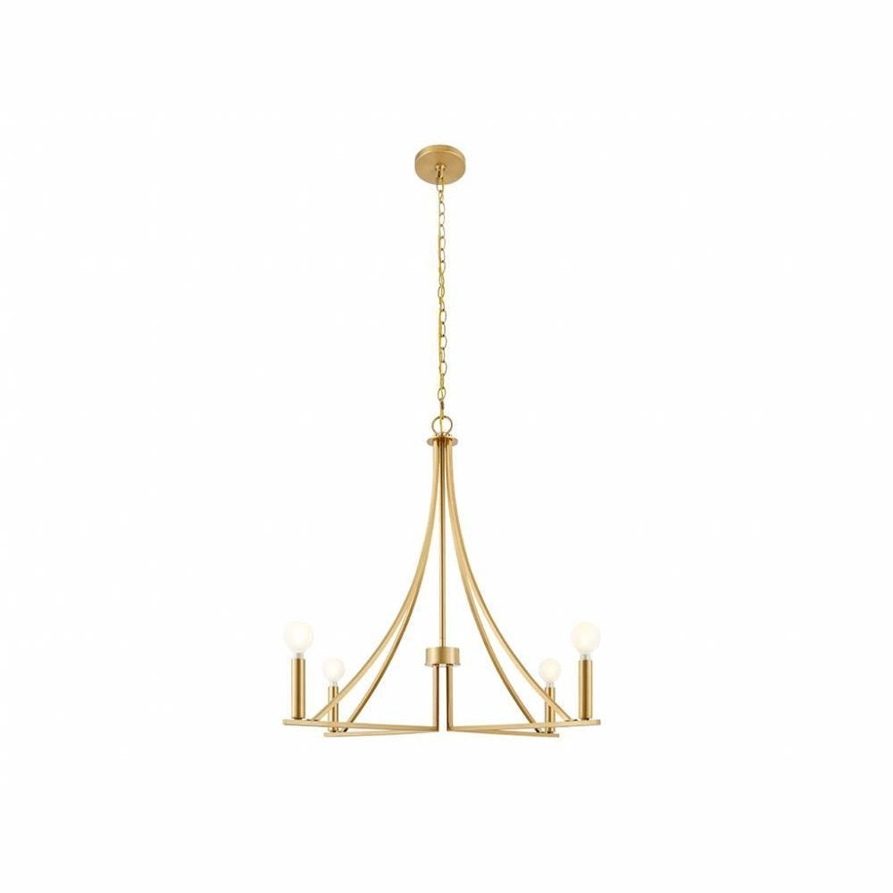 Meridian - M100141NB - Four Light Chandelier - Natural Brass