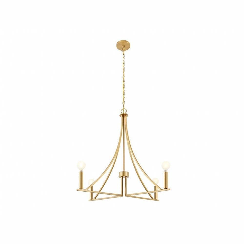 Meridian - M100141NB - Four Light Chandelier - Natural Brass