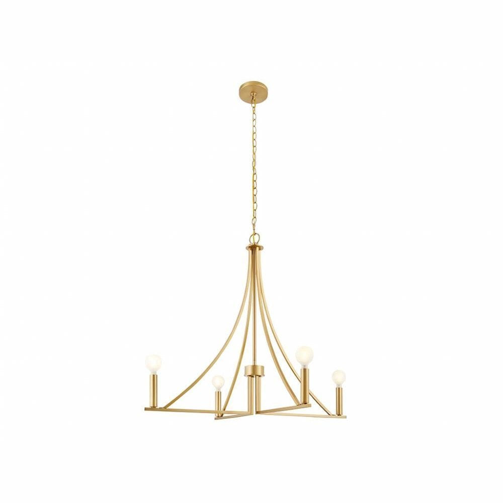 Meridian - M100141NB - Four Light Chandelier - Natural Brass