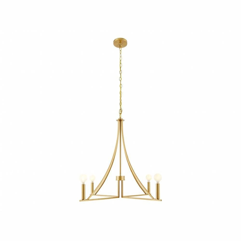 Meridian - M100141NB - Four Light Chandelier - Natural Brass