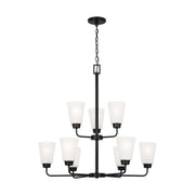 Generation Lighting - 3115209EN3-112 - Nine Light Chandelier - Kerrville - Midnight Black