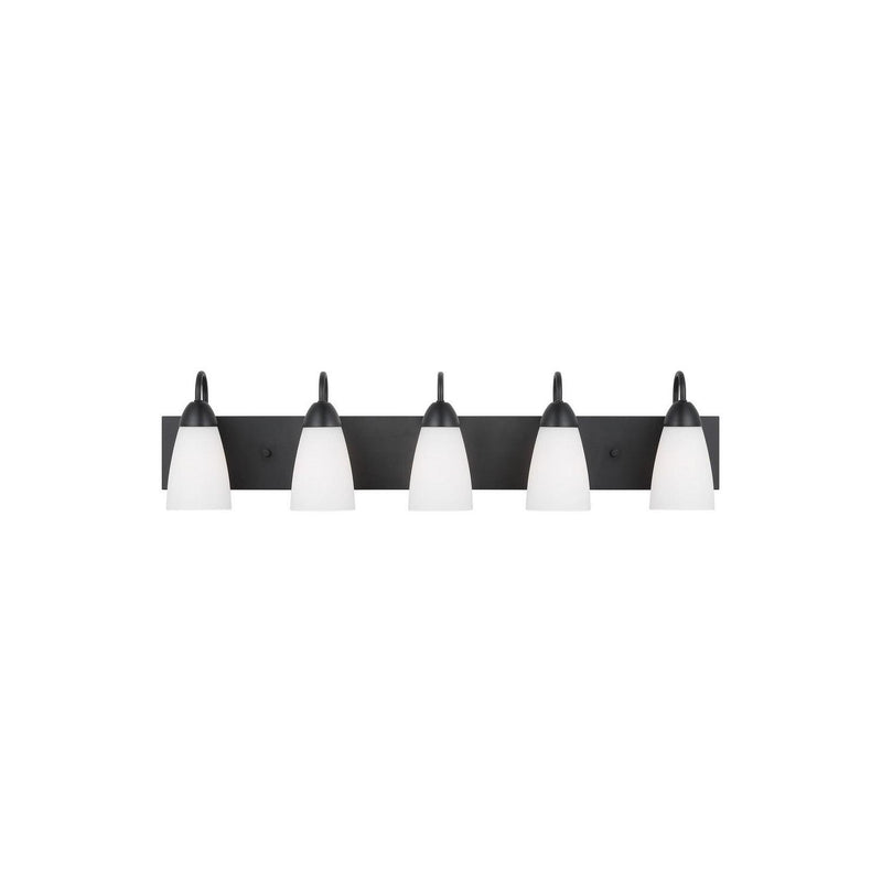 Generation Lighting - 4420205EN3-112 - Five Light Wall / Bath - Seville - Midnight Black