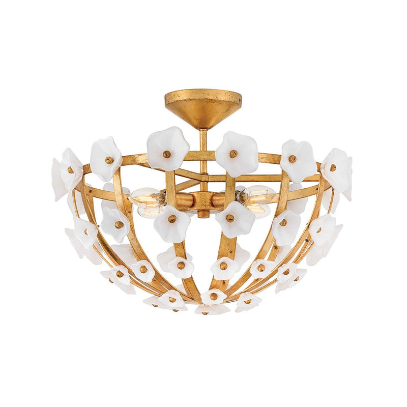 Fredrick Ramond - FR41633DA - LED Semi-Flush Mount - Azalea - Distressed Brass