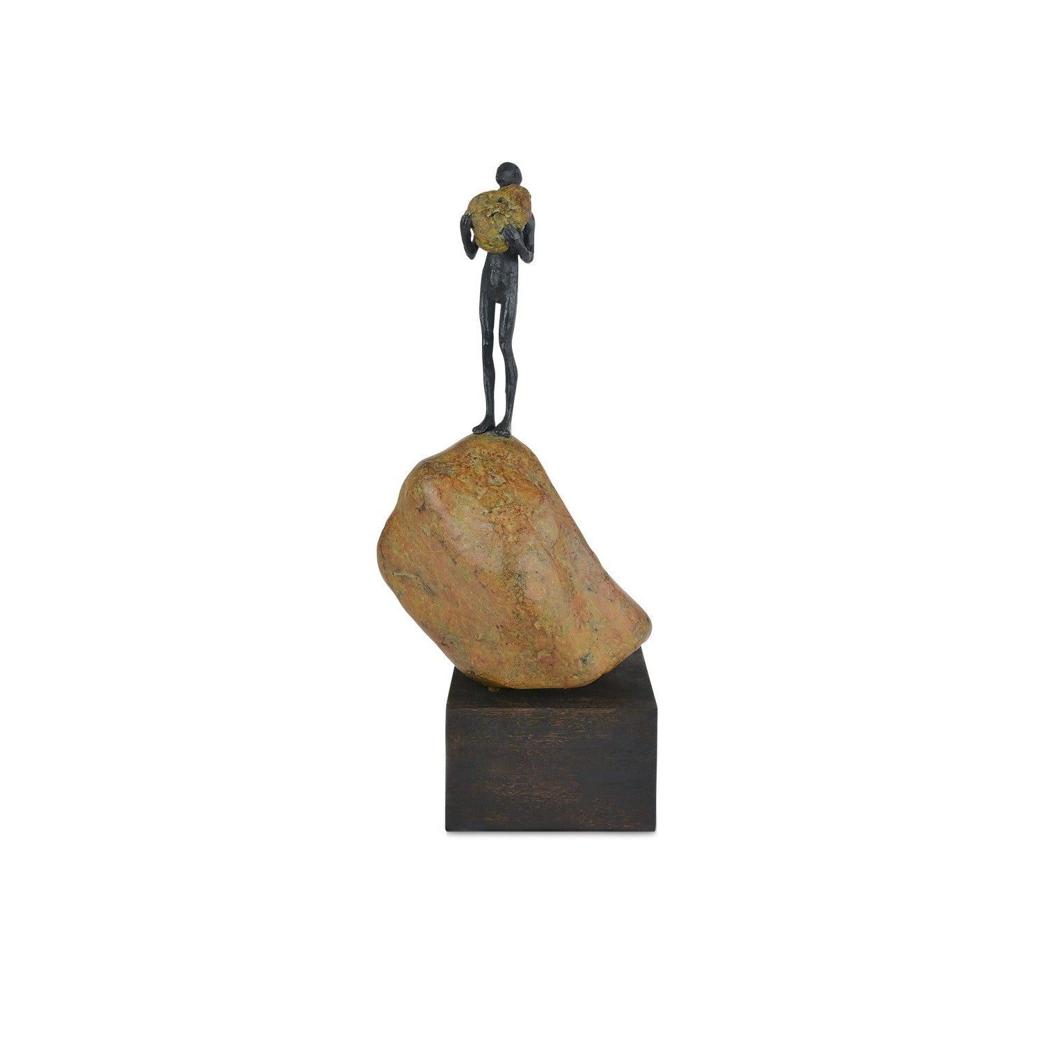 Currey and Company - 1200-0910 - Man on Rock - Man on Rock Collection - Brown / Bronze / Green