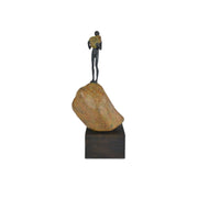 Currey and Company - 1200-0910 - Man on Rock - Man on Rock Collection - Brown / Bronze / Green